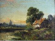 Robert Fenson View with a Cottage by a Stream Germany oil painting artist